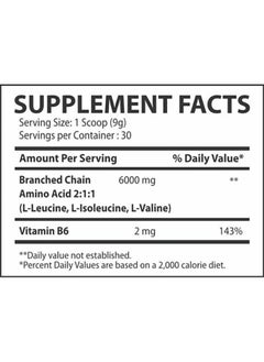 Muscle Rulz Muscle Rulz BCAA+B6-6000mg BCAA - 30 Servings (Clear Cola)  - Image 2