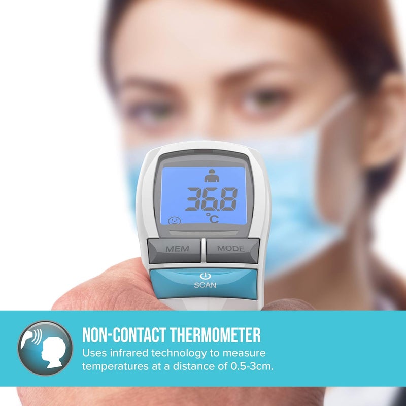 HoMedics No Touch Infrared Thermometer NonContact Portable Forehead Temperature Reader 1Second Instant Measurement Easy to Read LCD Display Fever Alarm Night Mode AutoOff 2yr Guarantee - Image 3