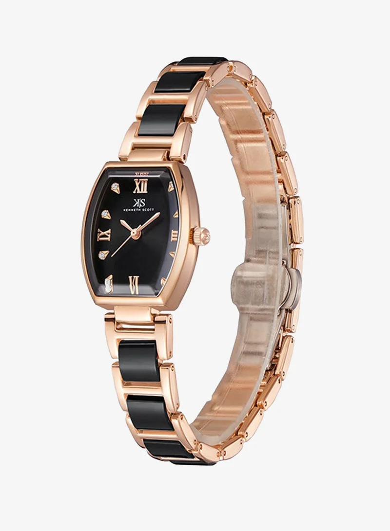 Kenneth Scott Kenneth Scott Women's Black Dial Analog Watch - K23520-RCBB