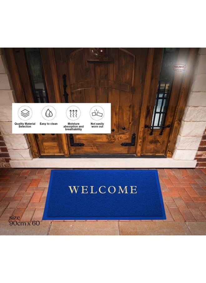 Feelings Feelings Welcome Door Mat 60 X 90 Cm Blue  - Image 2