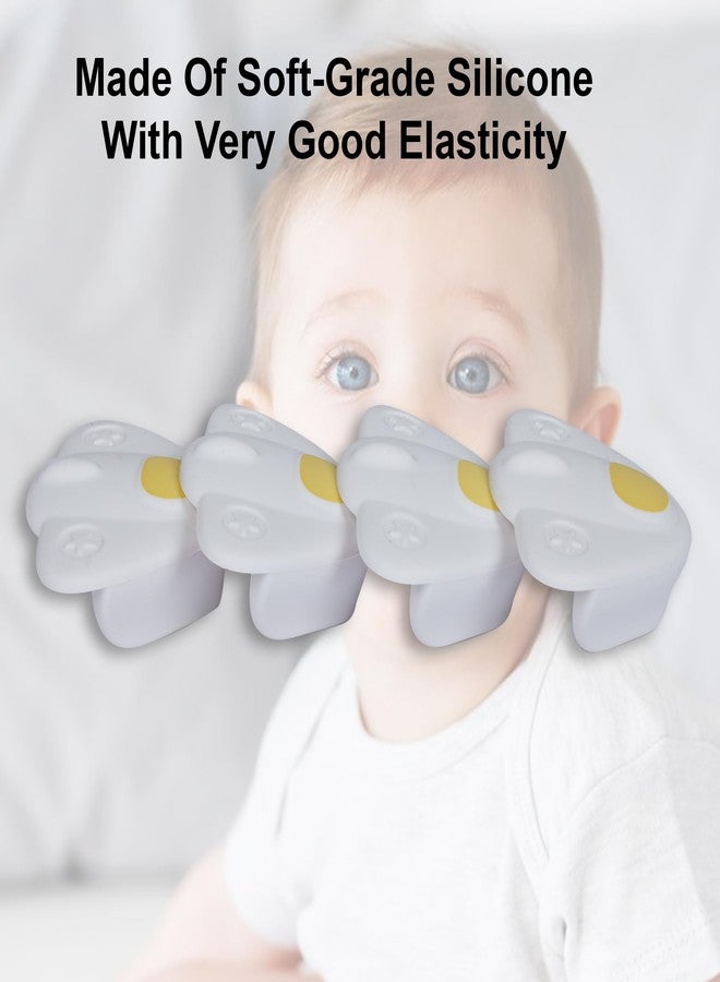 Kiddery واقي زوايا للأطفال من كيدري | واقي زوايا آمن للأطفال | واقيات زوايا لاصقة مسبقًا | واقي وسائد لزوايا الأثاث | واقي زوايا سيليكون | 4 قطع | أبيض - Image 3