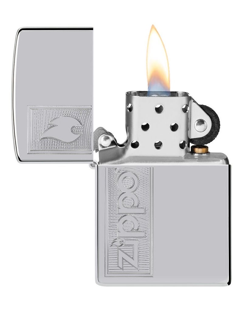 Ae401308 250 Zippo Design High Polish Chrome Windproof Lighter