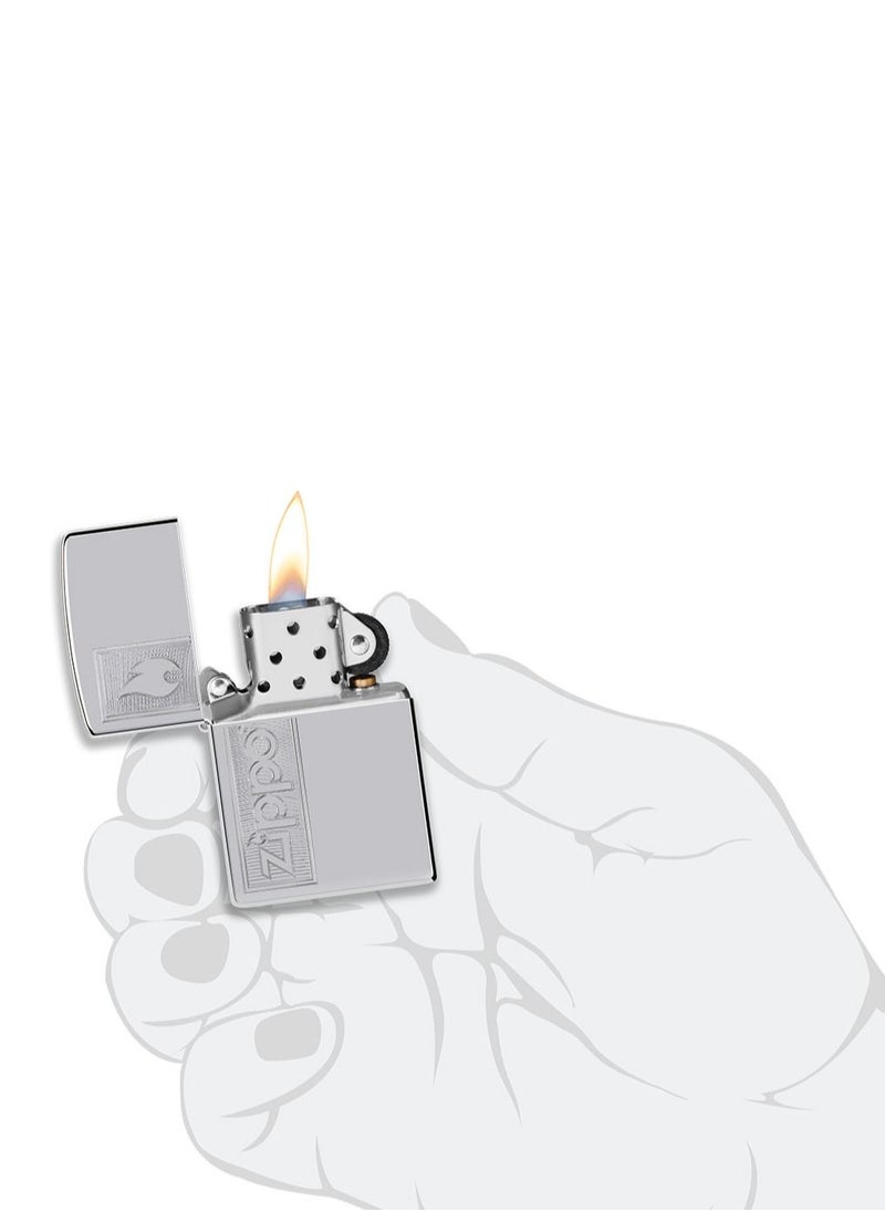 Ae401308 250 Zippo Design High Polish Chrome Windproof Lighter