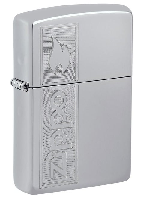 Ae401308 250 Zippo Design High Polish Chrome Windproof Lighter