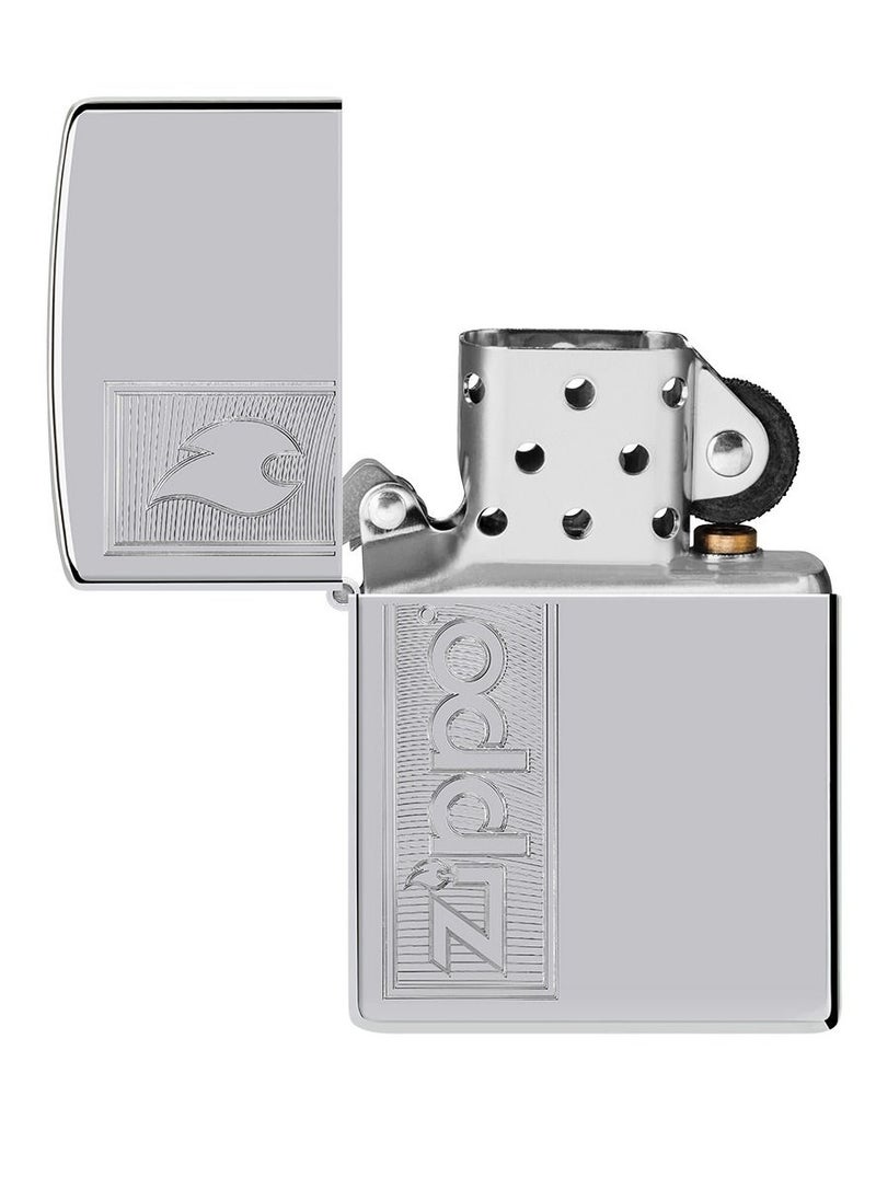 Ae401308 250 Zippo Design High Polish Chrome Windproof Lighter