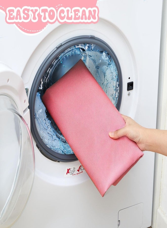 وسادة أرضية لسرير لعب الكلاب من مارسوي، تناسب سرير لعب مقاس 36 بوصة، 4 ألواح، حصيرة تمارين للحيوانات الأليفة، وسادة قفص للجراء، قابلة لإعادة الاستخدام والغسل، حصيرة تدريب للتبول، تصميم بحلقة وشريط لاصق، سرير اللعب غير متضمن (لون وردي سادة) - Image 5