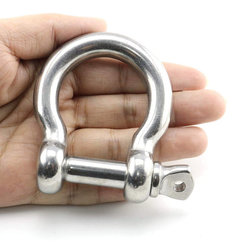 heyous 1/2 Inch 12mm Screw Pin Anchor Shackle Stainless Steel Heavy Duty Bow Shape Load Clamp for Chains Wirerope Lifting Paracord Outdoor Camping Survival Rope Bracelets - Image 2