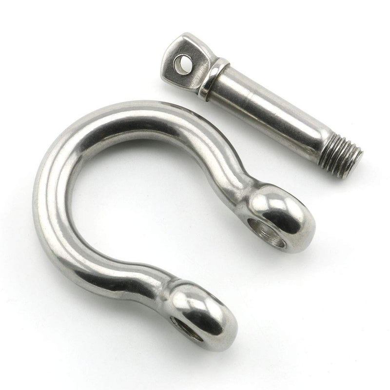 heyous 1/2 Inch 12mm Screw Pin Anchor Shackle Stainless Steel Heavy Duty Bow Shape Load Clamp for Chains Wirerope Lifting Paracord Outdoor Camping Survival Rope Bracelets - Image 3
