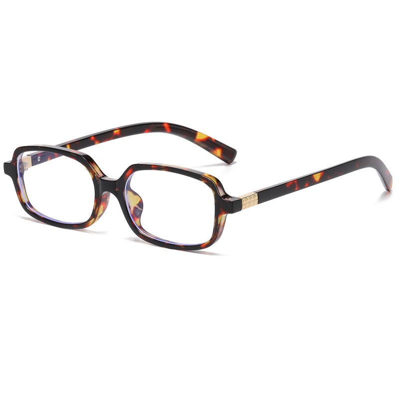 Breaksun Retro Rectangle Glasses for Women Men Small Square Blue Light Blocking Glasses Vintage Eyeglasses Brown Tortoise