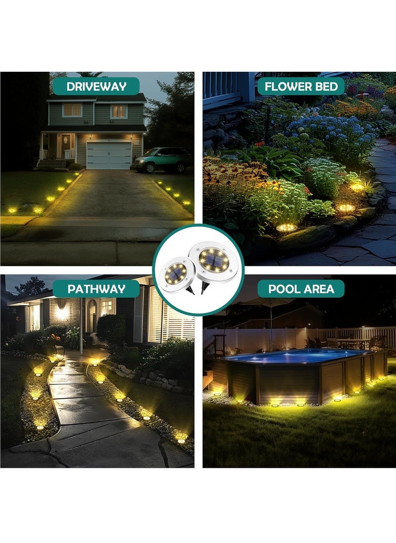Generic 8 Pcs Premium Solar LED Ground Spot Lights - Durable Waterproof Outdoor Lighting - Bright Landscape Lamps for Garden Pathway, Yard - Eco-Friendly, Rust-Resistant Waterproof IP65 (White light)  - Image 5