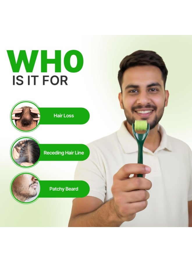 So True Sotrue Epifine Derma Roller 0.5mm | 540 Medical Grade Stainless Steel Needles | Derma Roller for Hair Growth & Thickening, Repair Damages and Activates Hair Follicles (Green) - Image 3