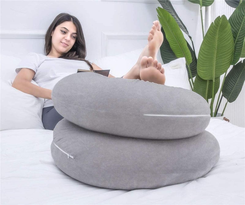 PumPum Pregnancy Pillow C Shaped Full Body Pillow for Maternity Support Pregnant Women Sleeping Pillow with Velvet Cover Dark Grey - Image 5