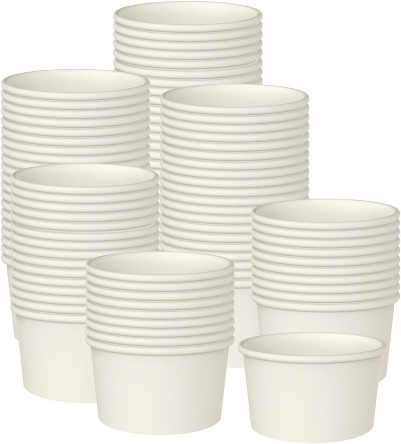 Axe Sickle 200 Pcs 9 Ounce Paper Ice Cream Cups Disposable Dessert Bowls for Hot or Cold Food, Sundae, Frozen Yogurt, Soup, White - Image 1