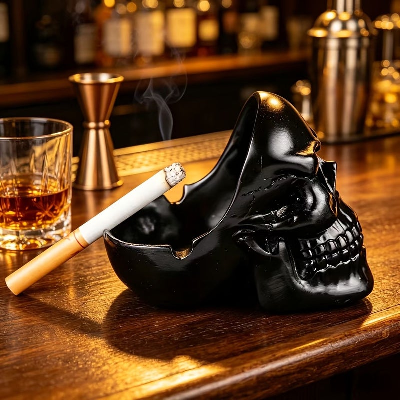 White Skull Ashtray Home Bar Decor Coffee Table Gift - Image 5