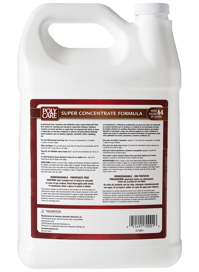 POLY CARE PolyCare Hardwood Floor Cleaner Super Concentrate  128 Fl Oz  Fresh Dilute Concentrate with Water for Spray Mops and Spray Bottles  ResidueFree Floor Cleaning Solution - Image 2