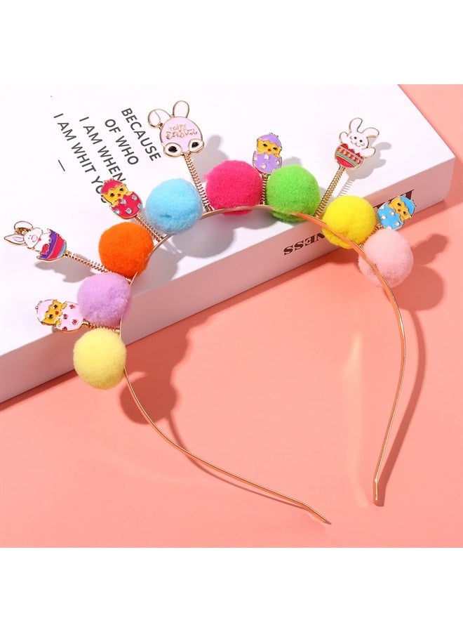 CEALXHENY Easter Headbands for Women, Cute Rabbit Bunny Hairbands, Enamel Rhinestone Happy Easter Headwear Spring Easter Hair Accessory Party Favors (Easter E) - Image 2