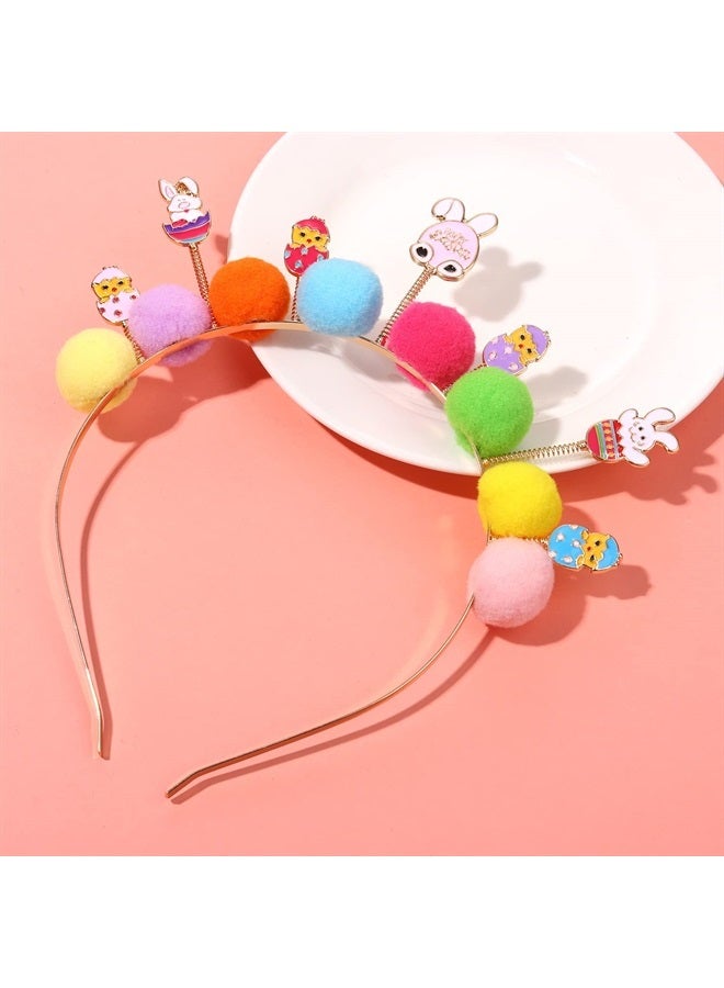 CEALXHENY Easter Headbands for Women, Cute Rabbit Bunny Hairbands, Enamel Rhinestone Happy Easter Headwear Spring Easter Hair Accessory Party Favors (Easter E) - Image 3