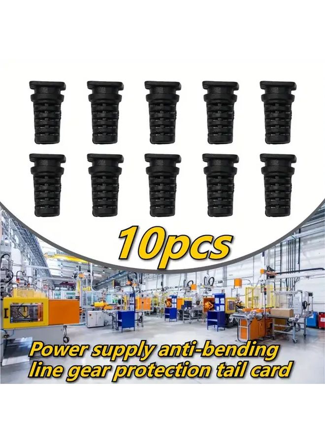 10pcs Black Heavy Duty Plastic Cable Connector Sleeves Cord Protectors Extension Cord Caps - Image 2
