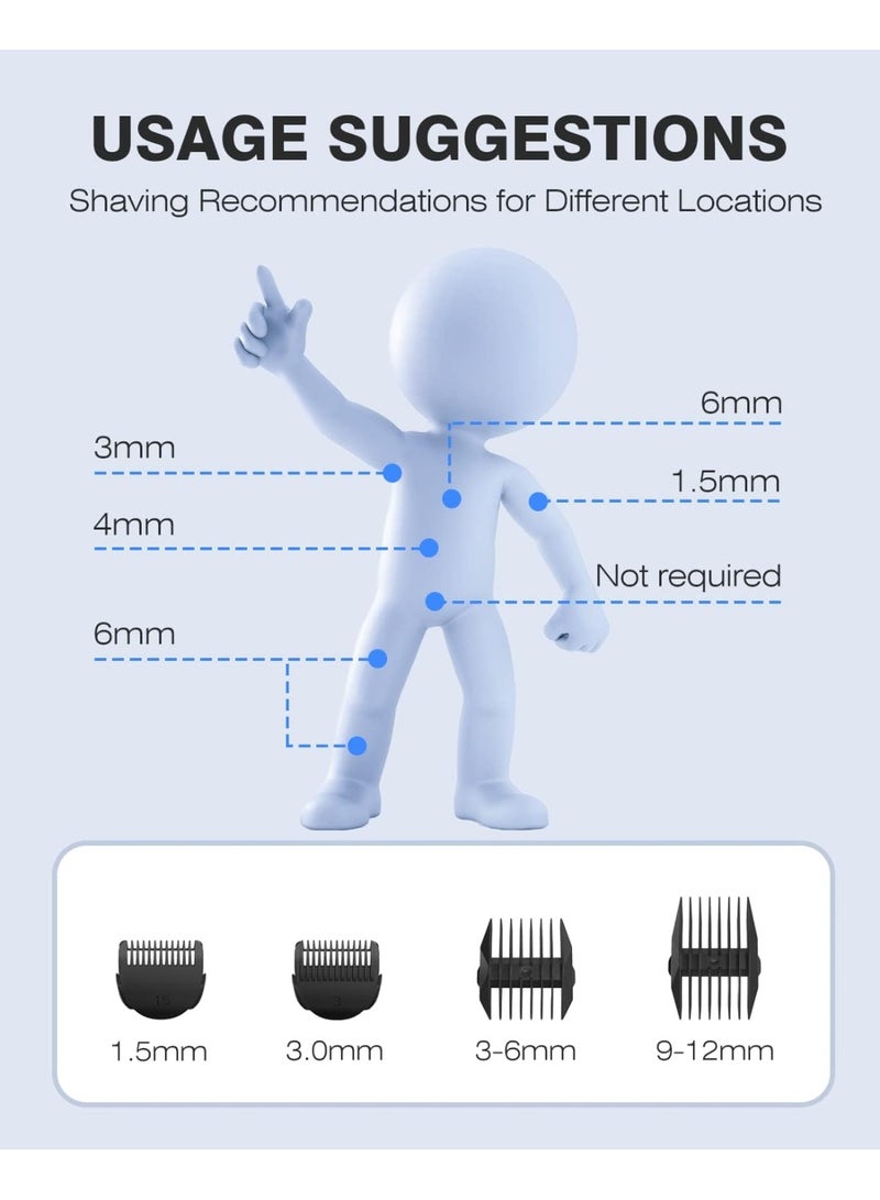MANSPOT Manscape Electric Groin & Pubic Hair Trimmer for Men & Women, Waterproof Wet/Dry Shaver with Ceramic Blades, Green - Image 3
