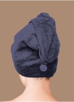 Siesta Zen Premium Quality 100% Pure Combed Cotton Soft Hair Towels, Easy Button use to hold for Women & Kids with Wet, Curly, Long, or Thick Hair, Anti frizz, Quick Dry Towel Turban, Super Ultra-Absorbent  - Image 2