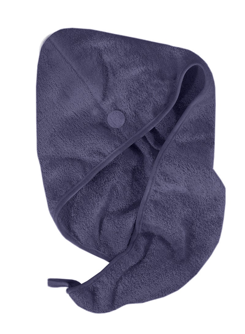 Siesta Zen Premium Quality 100% Pure Combed Cotton Soft Hair Towels, Easy Button use to hold for Women & Kids with Wet, Curly, Long, or Thick Hair, Anti frizz, Quick Dry Towel Turban, Super Ultra-Absorbent - Image 3