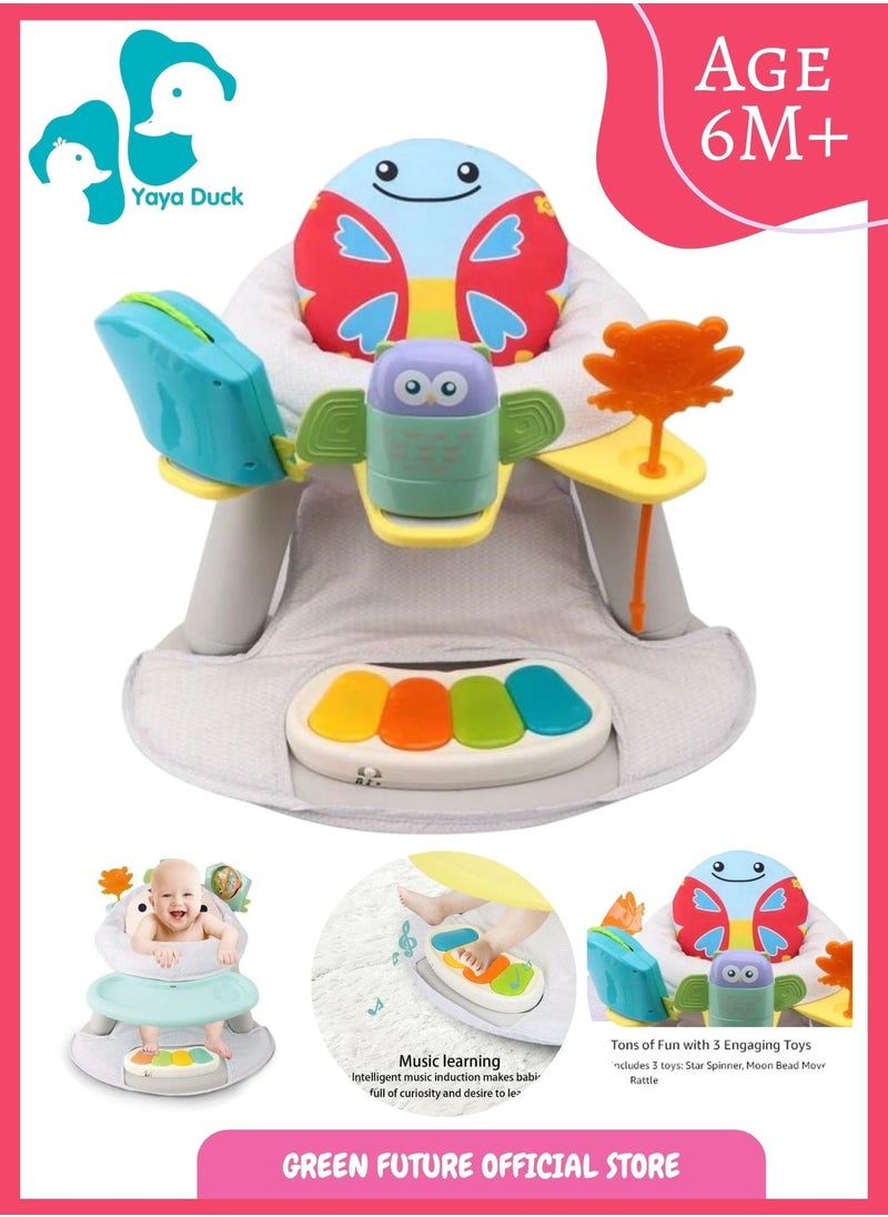 Yaya Duck Babylove - Baby Feeding Chair with Activity Center | Toddler Booster Seat with Interactive Toys and Musical Pedal | 2-in-1 Dining and Play Seat - Image 1