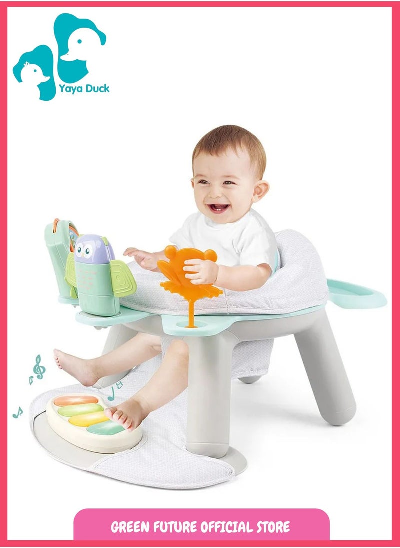 Yaya Duck Babylove - Baby Feeding Chair with Activity Center | Toddler Booster Seat with Interactive Toys and Musical Pedal | 2-in-1 Dining and Play Seat - Image 1