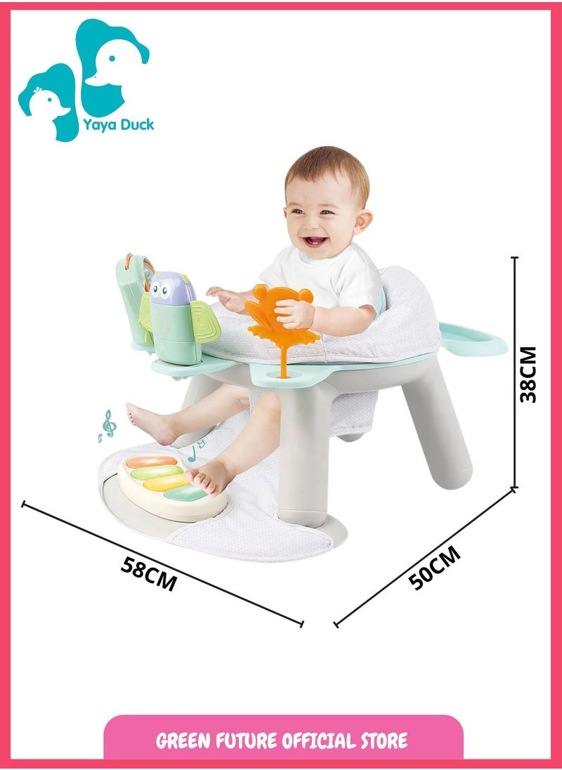 Yaya Duck Babylove - Baby Feeding Chair with Activity Center | Toddler Booster Seat with Interactive Toys and Musical Pedal | 2-in-1 Dining and Play Seat - Image 1