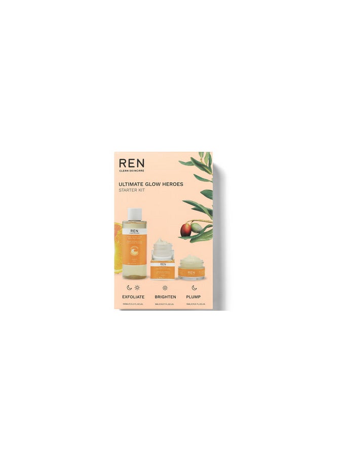 REN CLEAN SKINCARE REN Clean Skincare Ultimate Glow Heroes Starter Kit 