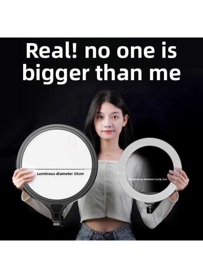 Generic - Manufacturer Customized Mobile Phone Live Photography Bracket Fill Light Photo Beauty Lamp Soft Light Floor-Standing Tripod Full Screen Lamp-Light Source Color:[desktop Stand] (overhead Shooting Stand + 35cm Full Screen Beauty Lamp + 32cm Overhead Shooting Crossbar + Selfie) - Image 1