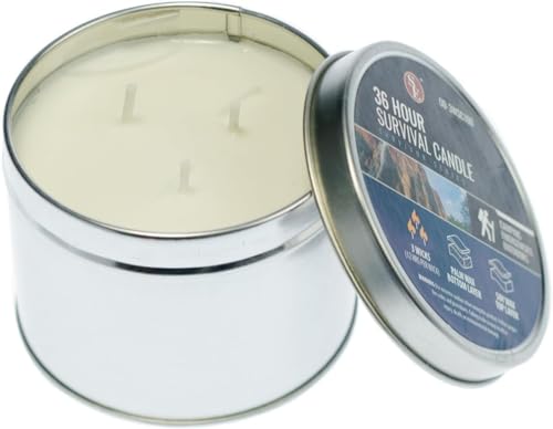 SE 3-Wick Emergency Candle, 36 Hours Long Burning, Top Layer Soy Wax, Great Light Source Gear for Survival, Camping, Blackout & Peace of Mind - Image 1