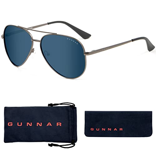 GUNNAR Sunglasses - Maverick, Gunmetal, Sun Lens - Blue Light Blocking & For Outdoor Screen Viewing - Image 1