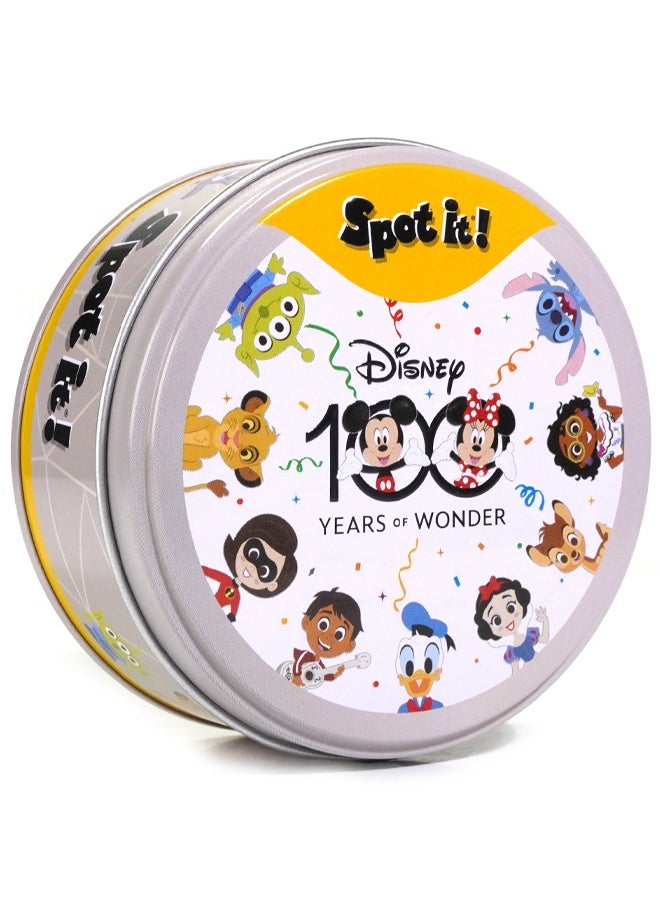 Spot it Spot It! Disney 100 Years of Wonder Card Game, Matching Game, Fun Kids Game for Family Game Night, Travel Game for Kids, Great Gift for Kids, Average Playtime 15 Minutes  - Image 1