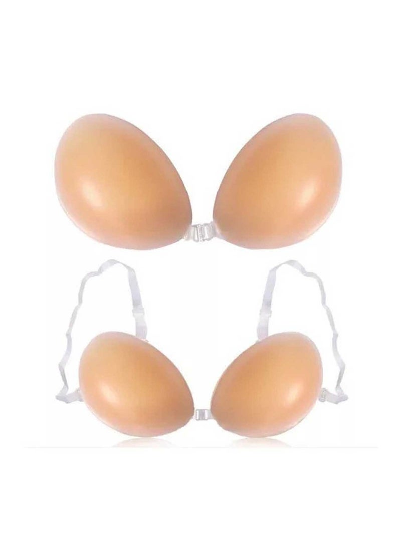 Caprisious - Strapless Silicone Bra Sticky Bra Invisible Lift up Backless Bra Adhesive Push up Bra Front Closure Plus Size F Bra Cup Self Adhesive Invisible Bra Breast Lingerie for Ladies Women - Image 1