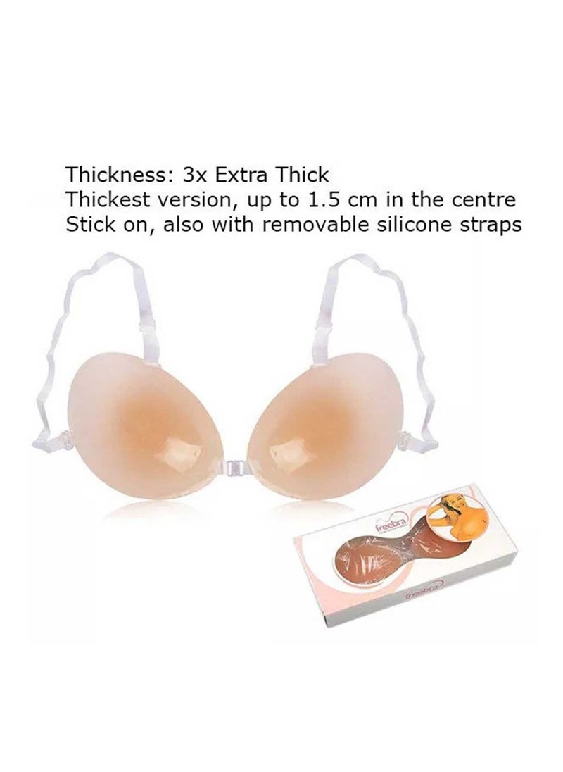 Caprisious - Strapless Silicone Bra Sticky Bra Invisible Lift up Backless Bra Adhesive Push up Bra Front Closure Plus Size F Bra Cup Self Adhesive Invisible Bra Breast Lingerie for Ladies Women - Image 1