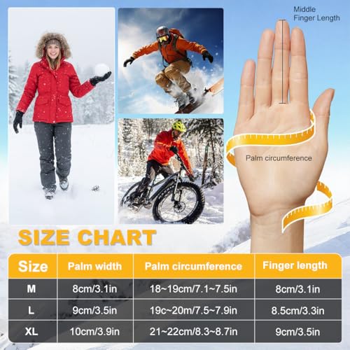 GUSTAVE® Winter Riding Gloves for Men, Thermal Plush Lined Windproof Sport Gloves with Anti-Slip Grip, Touchscreen Compatibility & Anti-Loss Clasp for Cycling, Driving & Outdoor Activities, L - Image 2