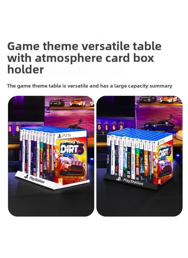 PS5 Game Disc CD Storage Rack Cassette Box Card Box Multifunctional Desktop Storage Game Disc Bracket PS4-Product Color:PS5/PS4 Universal "white" Cassette Storage Rack