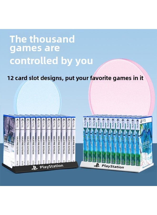 PS5 Game Disc CD Storage Rack Cassette Box Card Box Multifunctional Desktop Storage Game Disc Bracket PS4-Product Color:PS5/PS4 Universal "white" Cassette Storage Rack