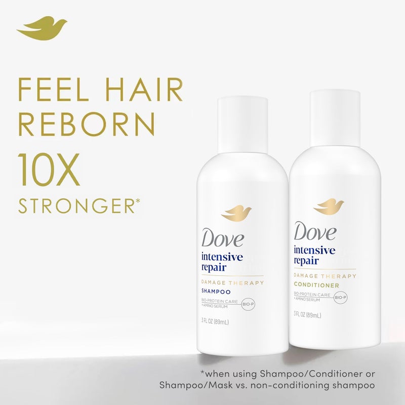 Dove Travel Essentials Shampoo and Conditioner Set â€“ Dove Nutritive Solutions Intensive Repair for Damaged Hair, 3 Oz Ea - Image 3