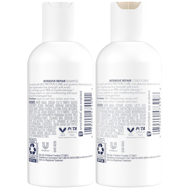 Dove Travel Essentials Shampoo and Conditioner Set â€“ Dove Nutritive Solutions Intensive Repair for Damaged Hair, 3 Oz Ea - Image 2