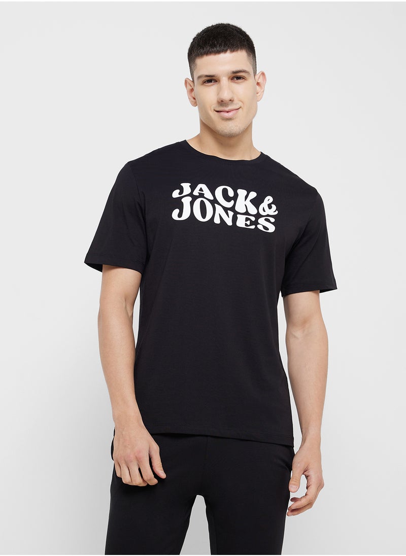 JACK & JONES Logo Crew Neck T-Shirt & Pants Set  - Image 3