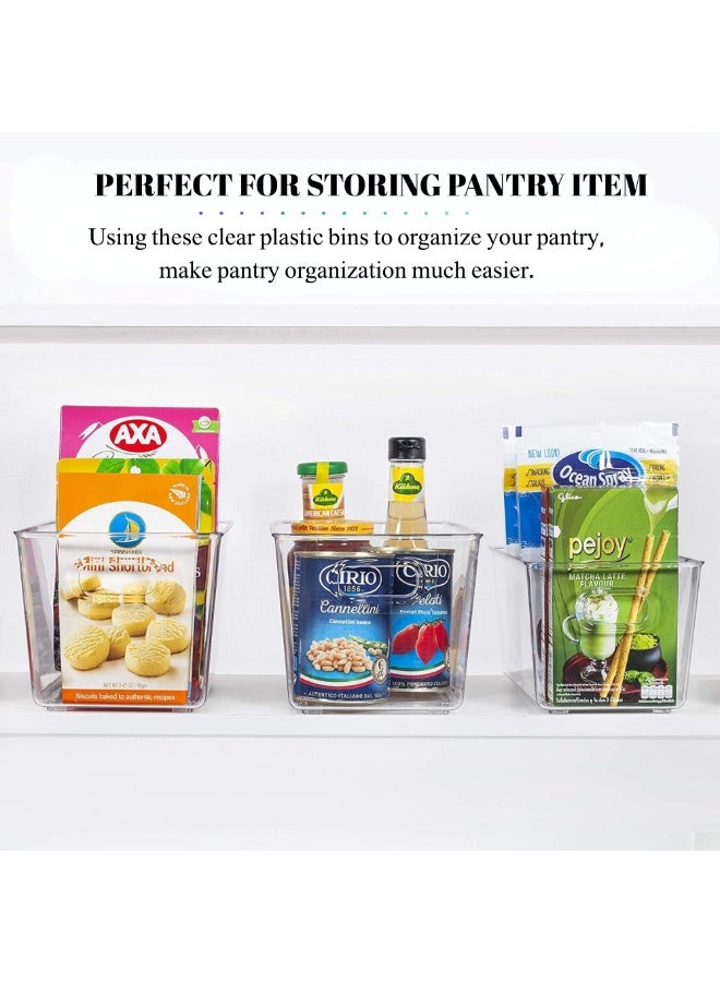 ماكدو منظم تكديس شفاف مكون من 6 قطع مع غطاء فوضى ثلاجة المطبخ غير مرئية في ثوانٍ! تصميم محمول يوفر مشاكل التخزين في الخزانة / الخزانة / الحمام - Image 2