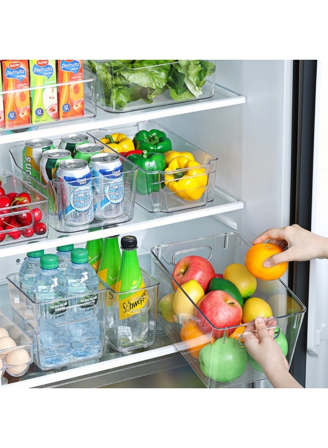 ماكدو منظم تكديس شفاف مكون من 6 قطع مع غطاء فوضى ثلاجة المطبخ غير مرئية في ثوانٍ! تصميم محمول يوفر مشاكل التخزين في الخزانة / الخزانة / الحمام - Image 1