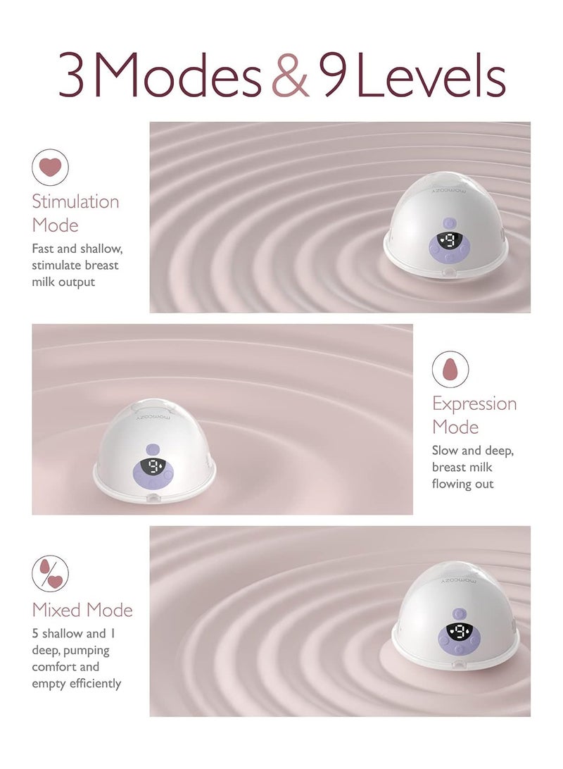 مام كوزي موموكوزي مضخة ام 5 يمكن ارتداؤها بدون استخدام اليدين للأمهات، هدية (2 قطعة، ارجواني) - Image 5