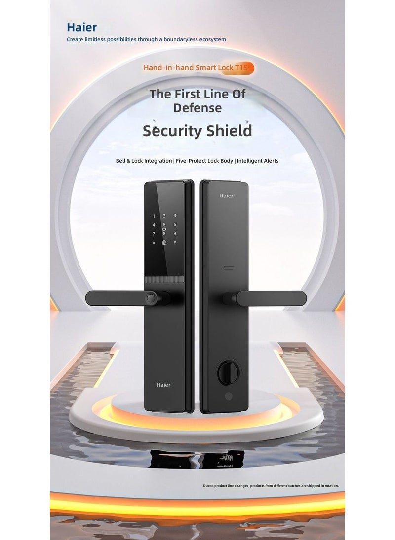 Haier Smart Door Lock - Home Security with Fingerprint, Password & IC Card - Image 1