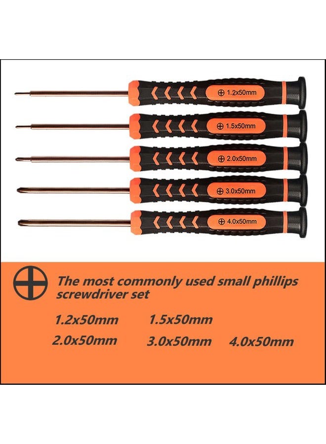 TECKMAN Small Phillips Screwdriver Set,TECKMAN 5 Piece Repair Tools Kit for Steam Deck with 1.2mm,1.5mm,2.0mm,3.0mm,4.0mm The Most Commonly Used Phillips Screwdrivers - Image 2