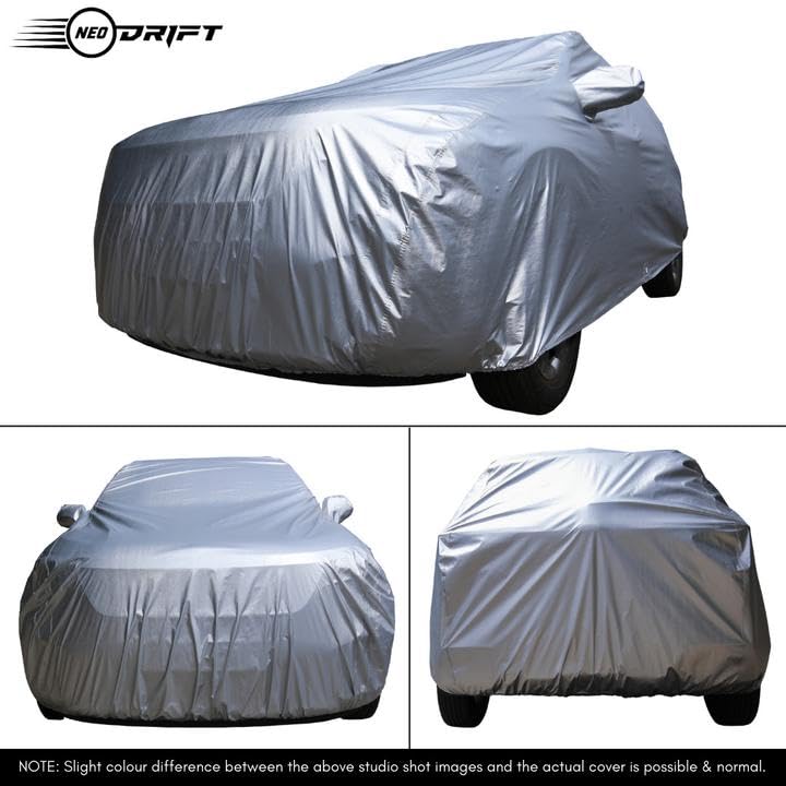 NEODRIFT 'CrystalTech' Car Cover for Mahindra XUV 300 | 3XO (All Weather Protection, 100% Water-Resistant, Tailored Fit, Multi-Layered & Breathable Fabric) (Colour: Crystal Silver) - Image 2