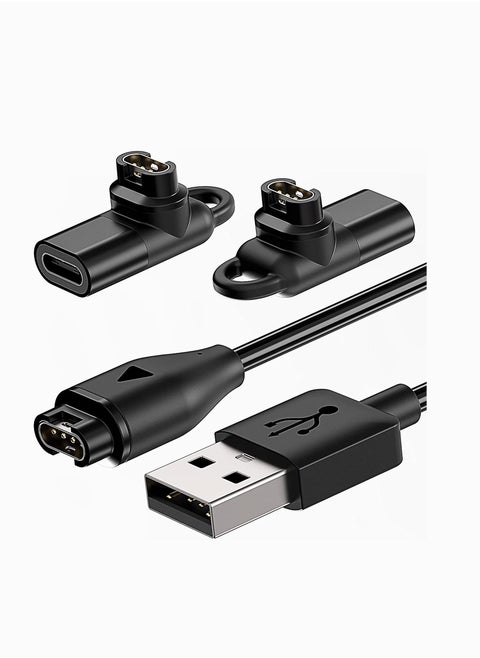 Charging Cable for Garmin Watch with 2X Charger Connectors to Type C Adapter, 3.3ft USB Cord for Fenix 7/7S/7X/6/6S/6X/Baro/5S/5S Plus/5/5 Plus/5X/5X Plus, Instinct 2/2S, Vivoactive 4/4S/3 etc