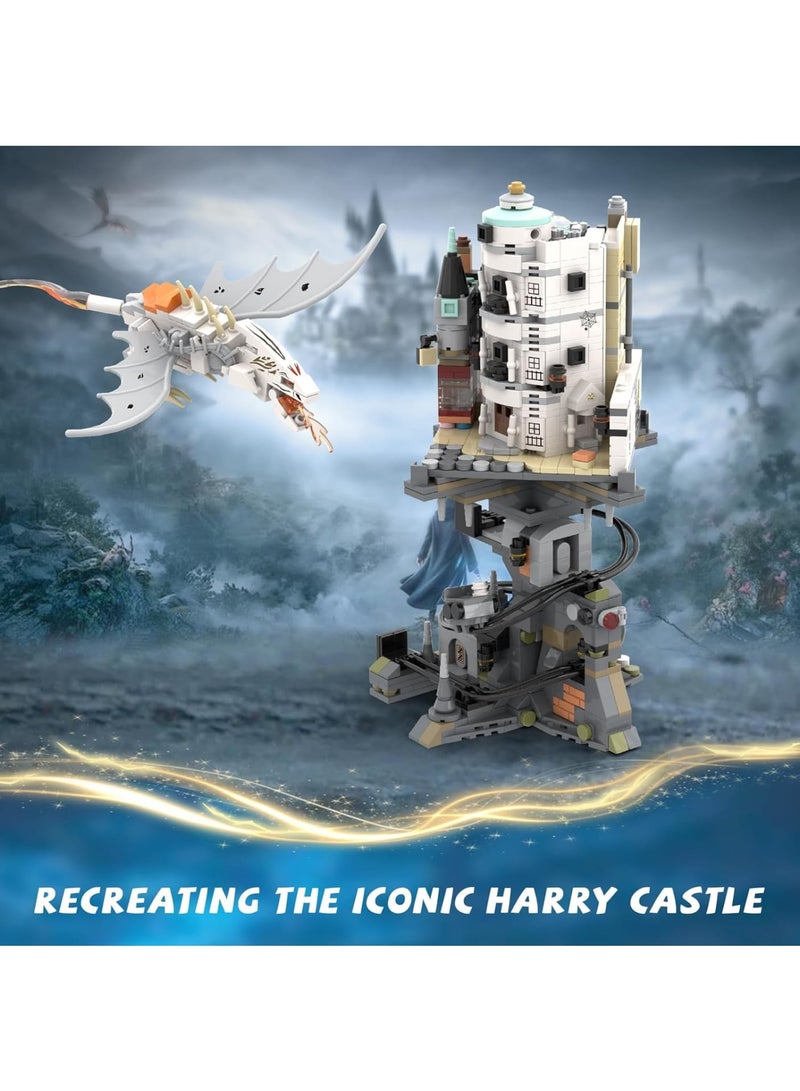 Zikra مجموعة بناء بنك جريingotts من قلعة هاري بوتر، 1056 قطعة، نموذج معمارية زقاق دياغون، مجموعة عرض، هدية أفكار لعبة بناء للبالغين والأطفال - Image 2