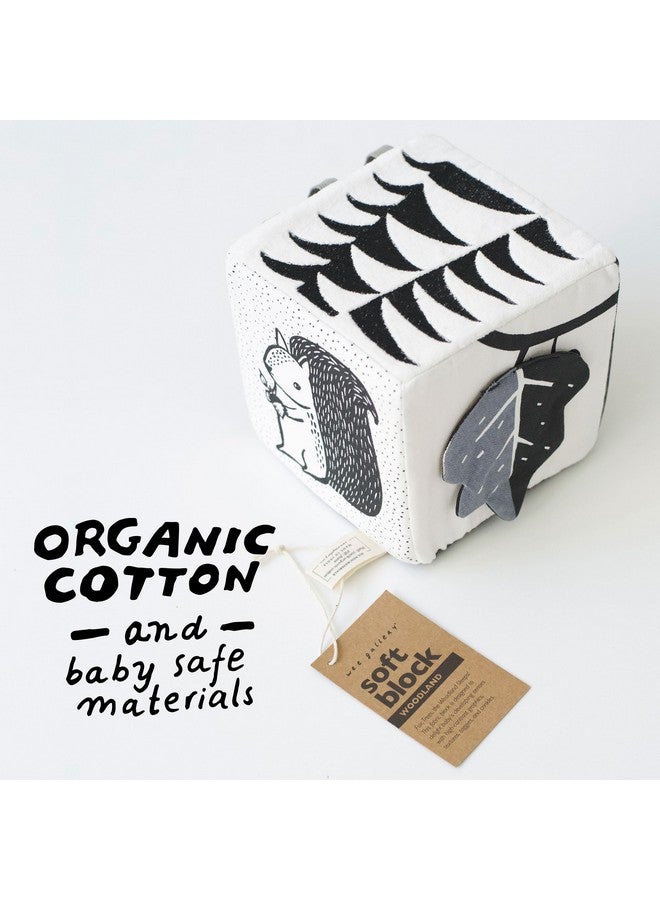 وي جاليري مكعبات ناعمة، وودلاند - لعبة تحفيز حسي للأطفال، تباين عالي للرؤية، نسيج عضوي، رفرف مجعد، ملمس، علامات للإمساك، نشاط وقت البطن للأطفال من سن 0-3-6-9-12-24 شهرًا - Image 2